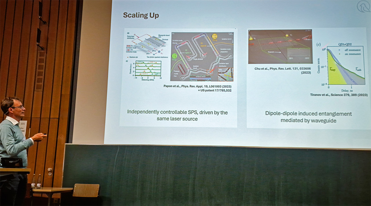  Photo of Peter Lodahl, Sparrow Quantum, presenting research on deterministic photon-emitter interfaces for scalable quantum networks at DPG.